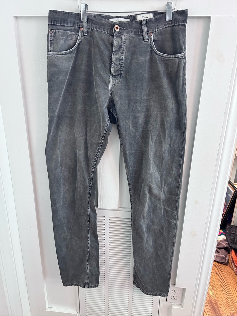 Billy Reid Slim cut gray jeans pants size 36